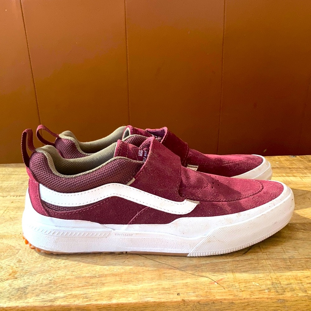 Wine color vans Kyle walker w Velcro closure